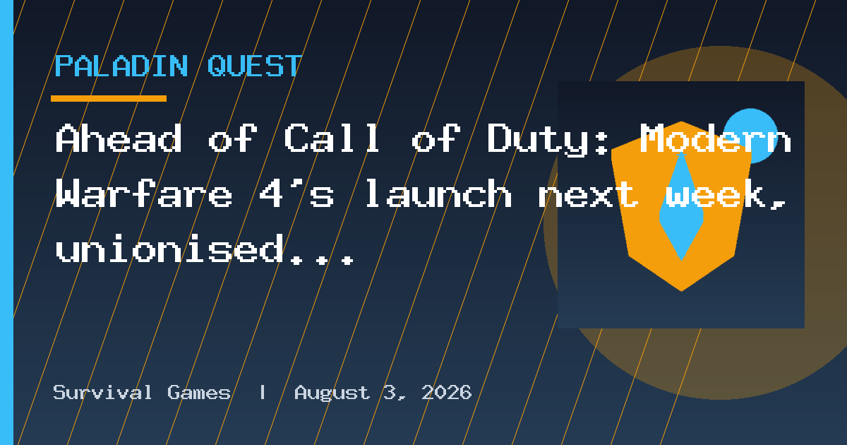Ahead of Call of Duty: Modern Warfare 4's launch next week, unionised Activision