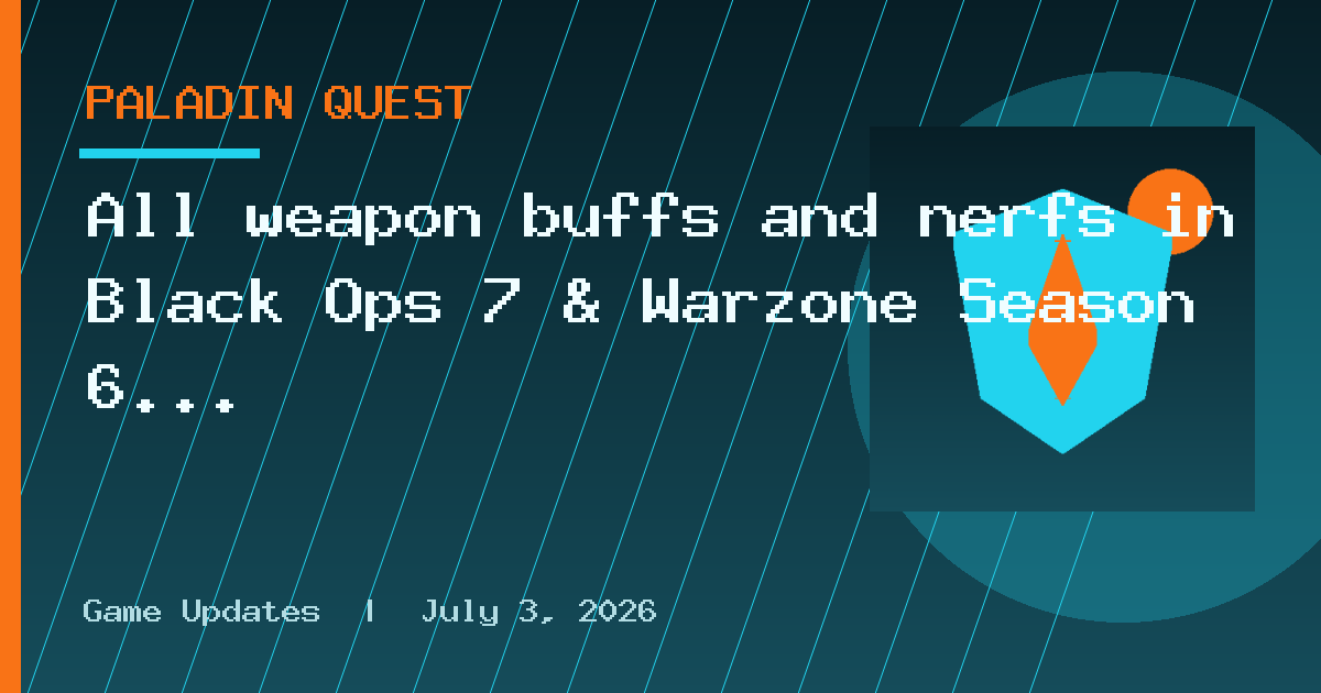 All weapon buffs and nerfs in Black Ops 7 & Warzone Season 6