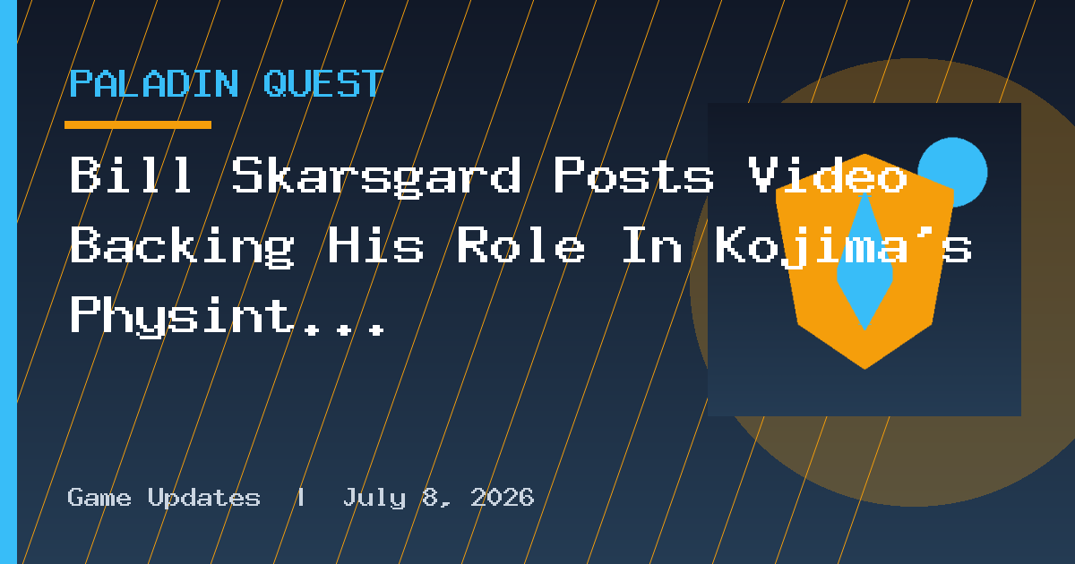 Bill Skarsgård Posts Video Backing His Role In Kojima’s Physint
