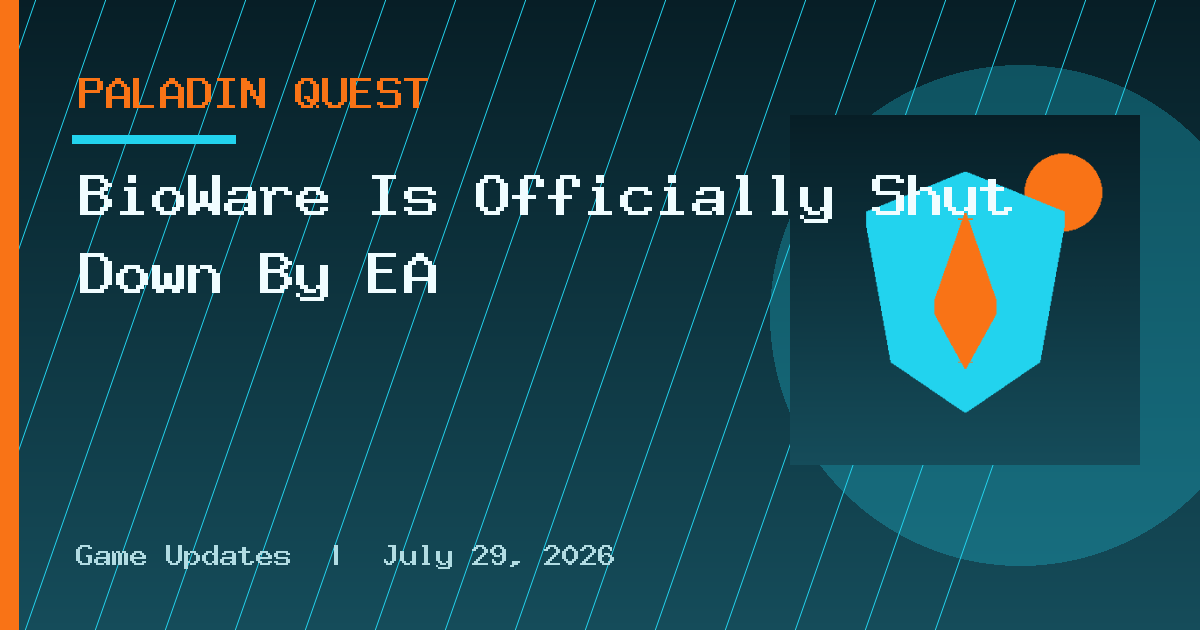 BioWare Is Officially Shut Down By EA