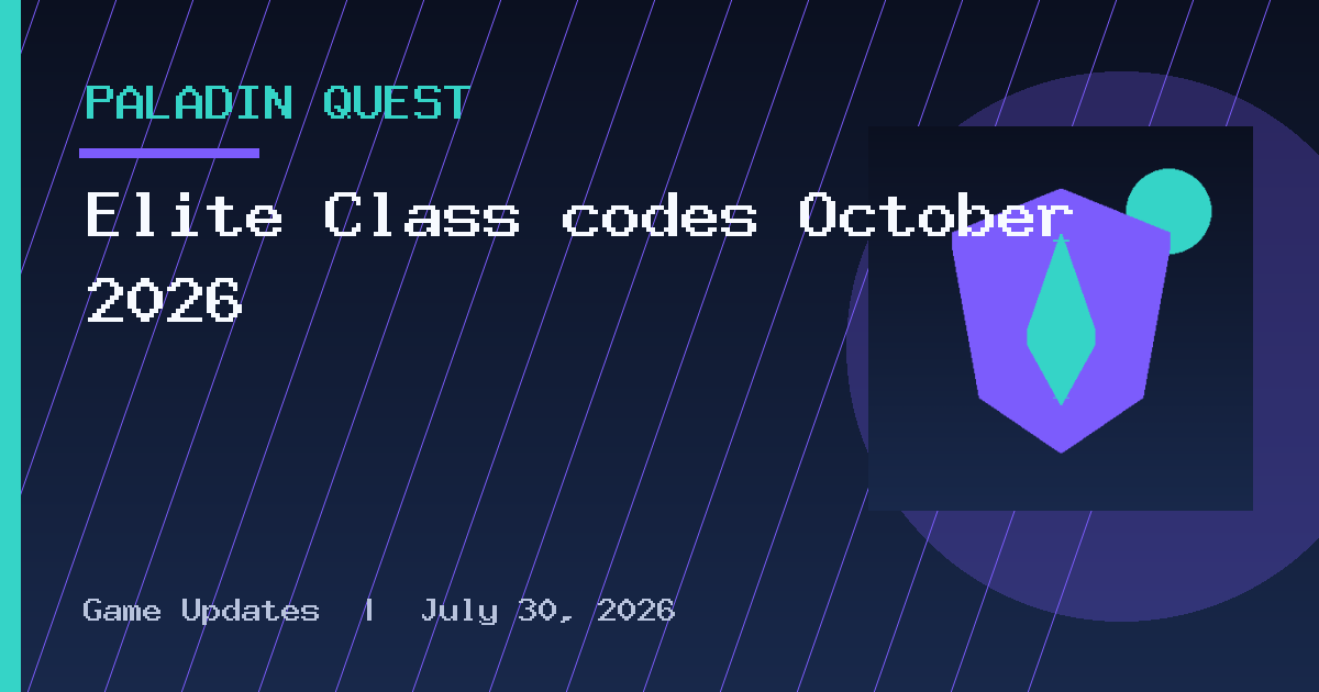 Elite Class codes October 2026