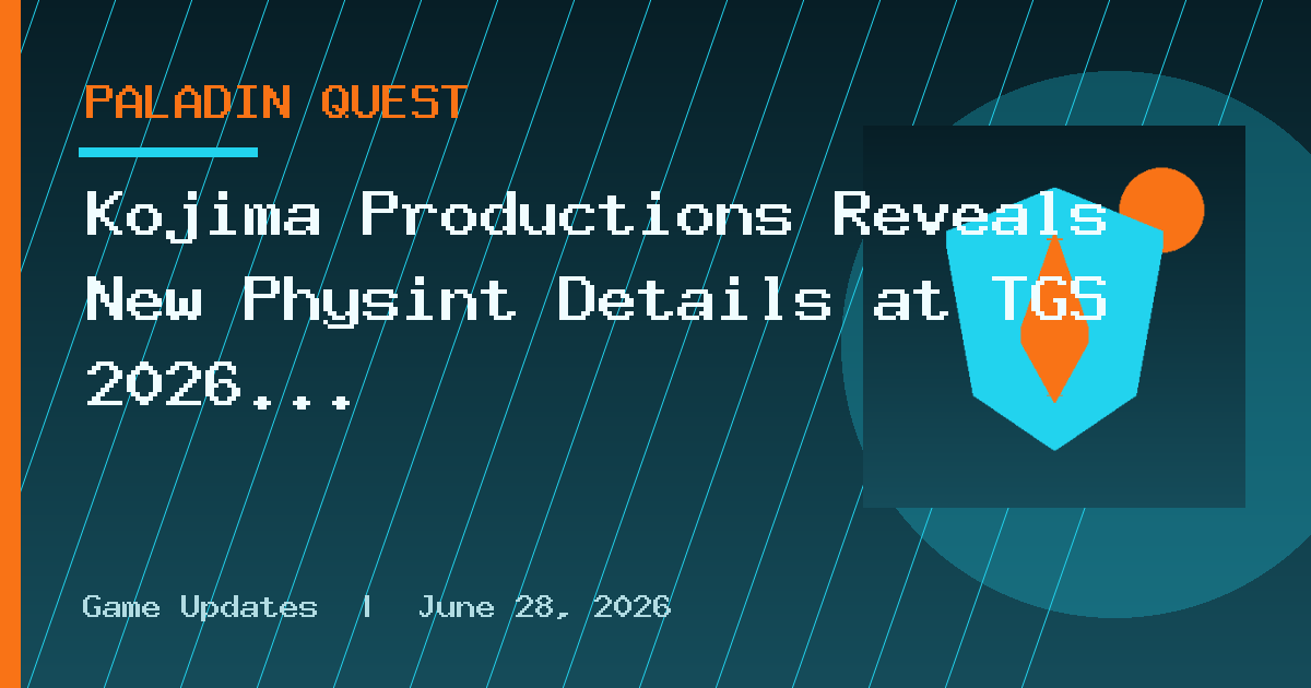 Kojima Productions Reveals New Physint Details at TGS 2026