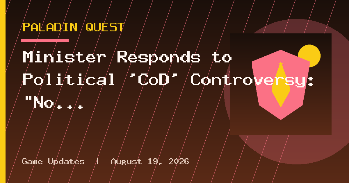 Minister Responds to Political 'CoD' Controversy: "No Prior Censorship