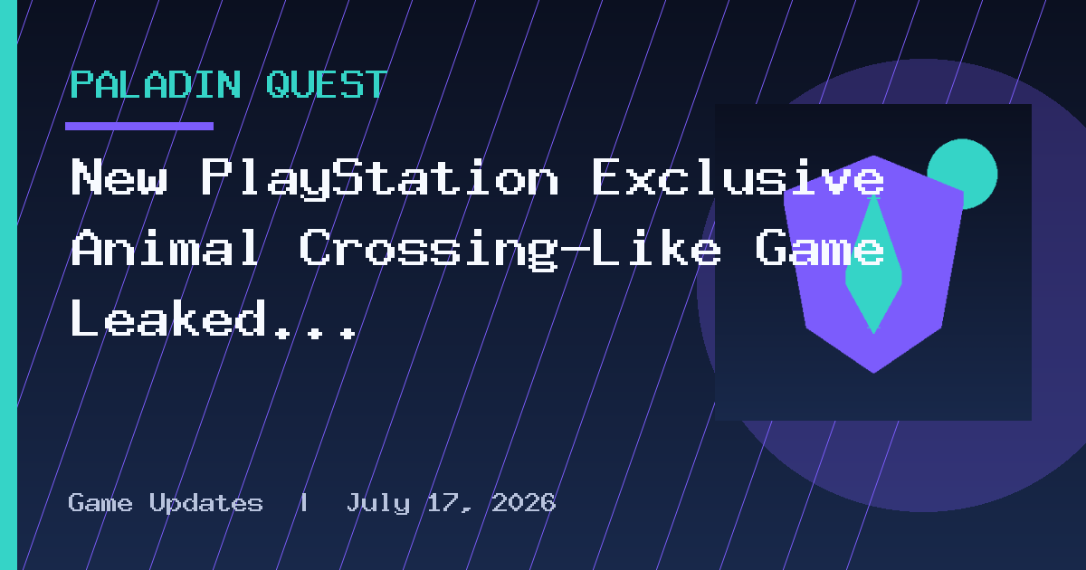 New PlayStation Exclusive Animal Crossing-Like Game Leaked