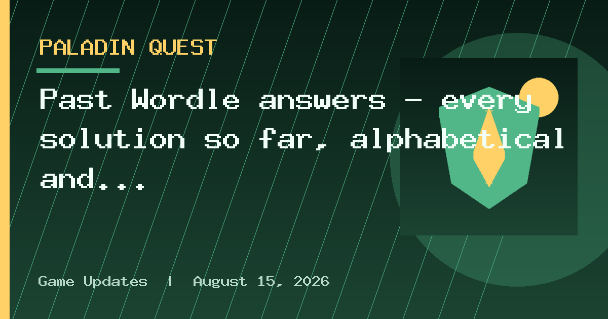 Past Wordle answers — every solution so far, alphabetical and by date