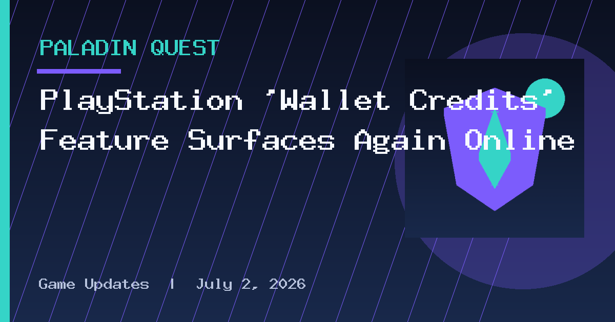 PlayStation ‘Wallet Credits’ Feature Surfaces Again Online