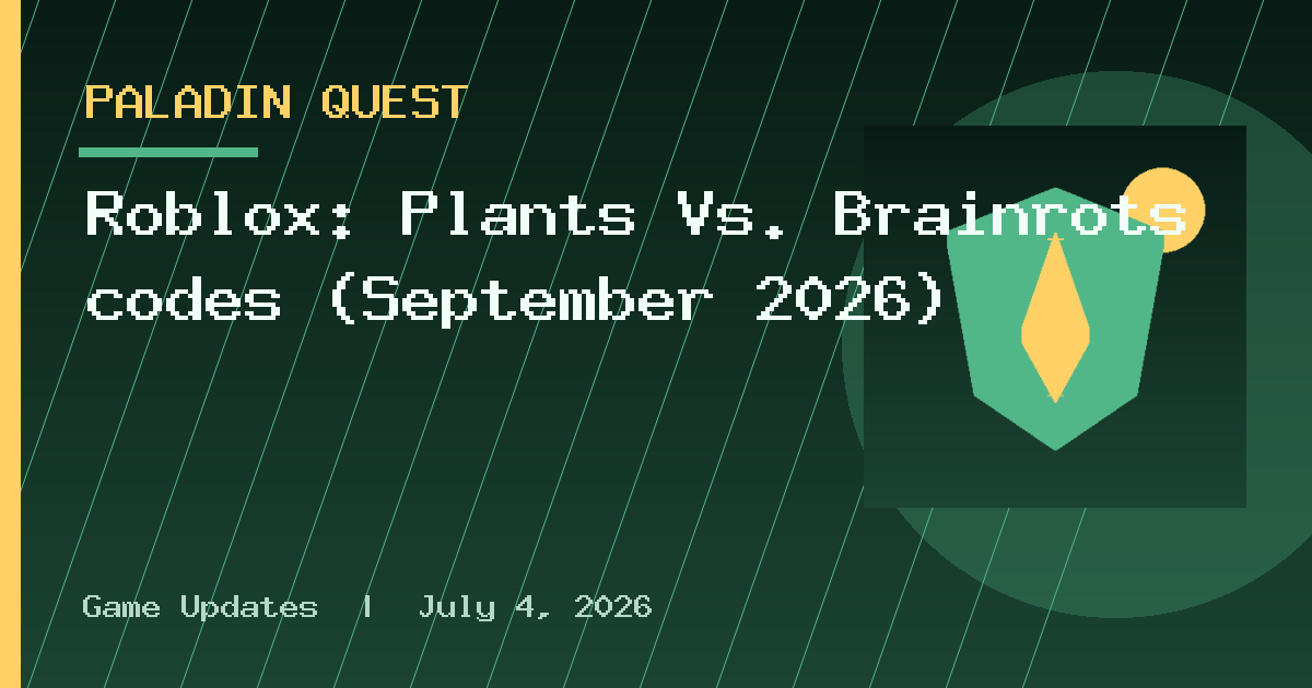 Roblox: Plants Vs. Brainrots codes (September 2026)