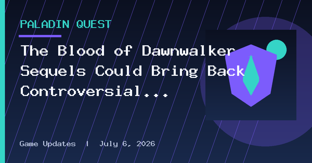 The Blood of Dawnwalker Sequels Could Bring Back Controversial Feature