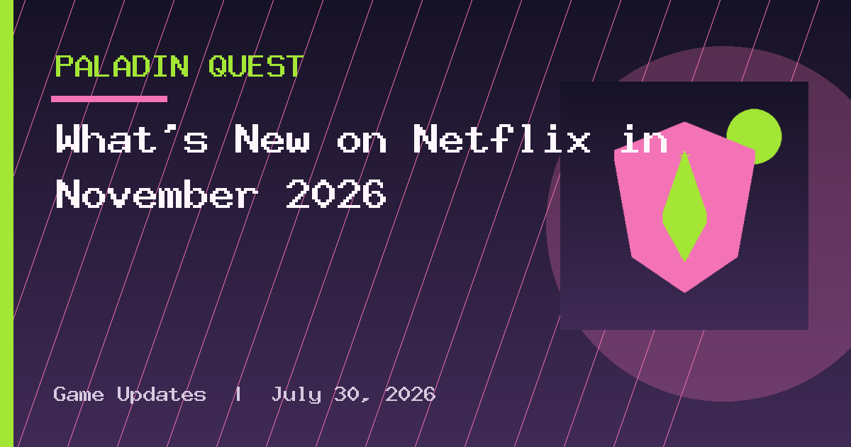 What's New on Netflix in November 2026